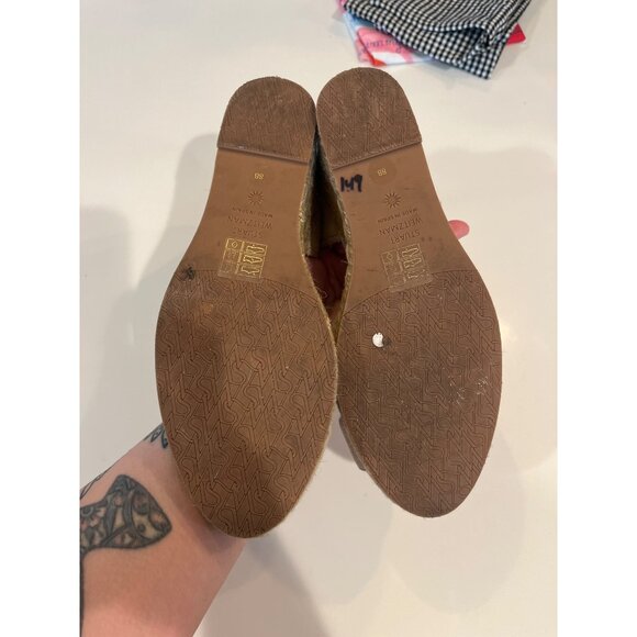 Stuart Weitzman Beige Suede Espadrille Wedge Sandals With Ankle Strap & Braided - Picture 10 of 10